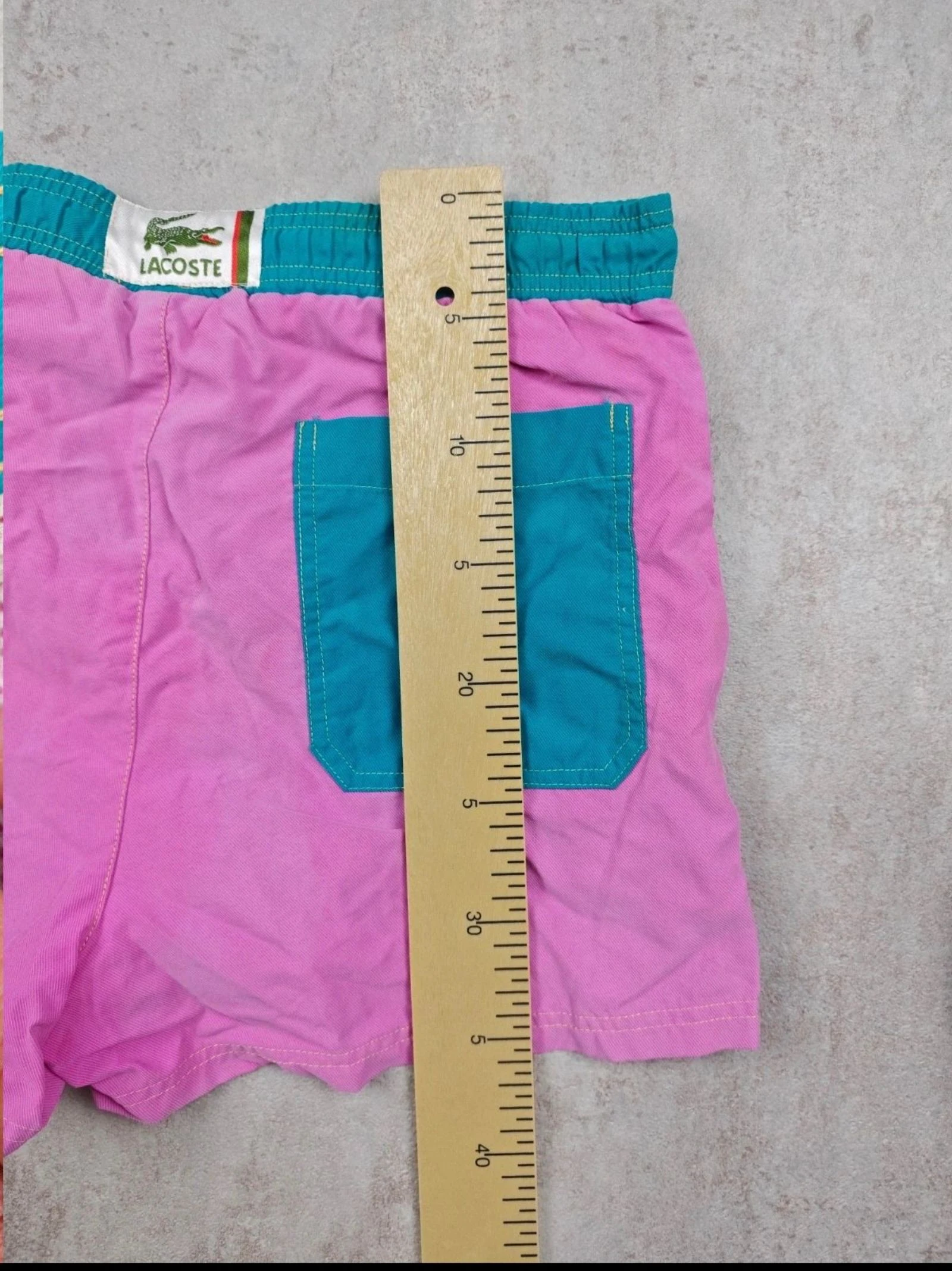 Lacoste Vintage Swim Shorts Colorblock Pink Teal Old Money Preppy Y2K 90s Retro Beachwear  XL – photo 13